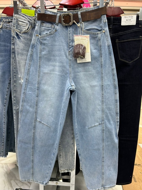 NEW Jeansy Balloon z paskiem + brelok MSara