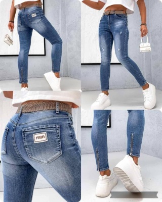 NEW Jeansy Zip z paskiem