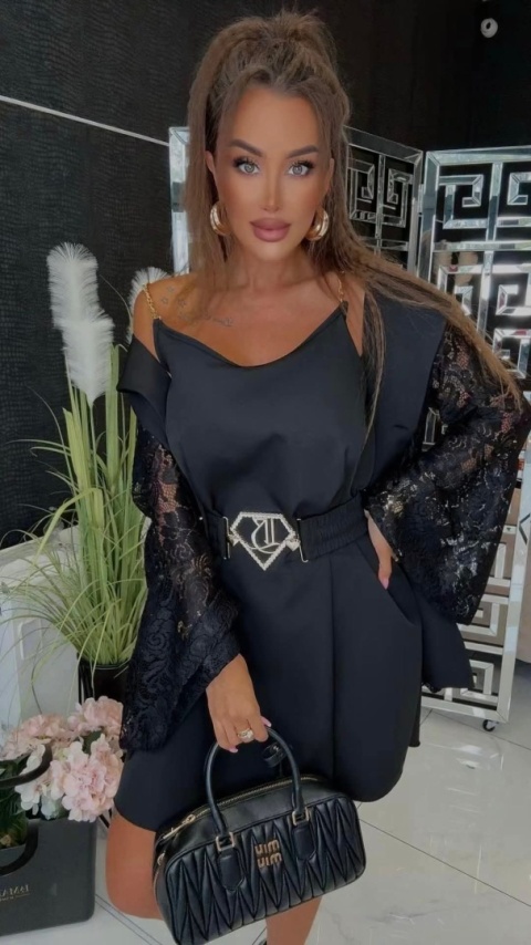 NEW UNIKATOWA SUKIENKA Z MARYNARKA I PASKIEM LB LIMITED COLLECTION