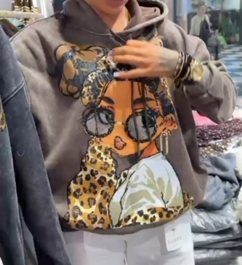 Unikatowa bluza panterkowa dziewczynka