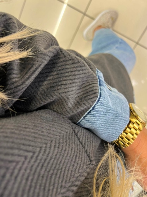 Koszula Jodełka Wstawki Jeans