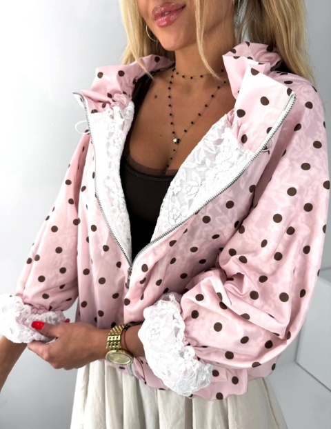 Kurtka w grochy z koronkową podszewką LIMITED COLLECTION