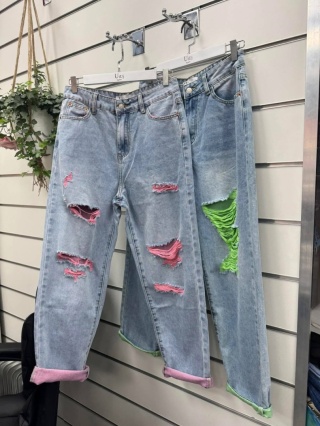 NEW Jeansy przetarcia multi